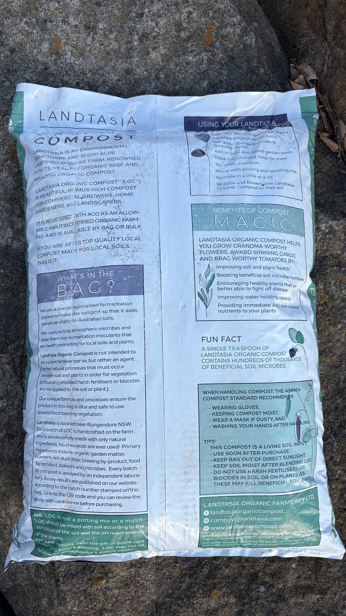 Landtasia Organic Compost 20L (minimum 2 bags) $20 each