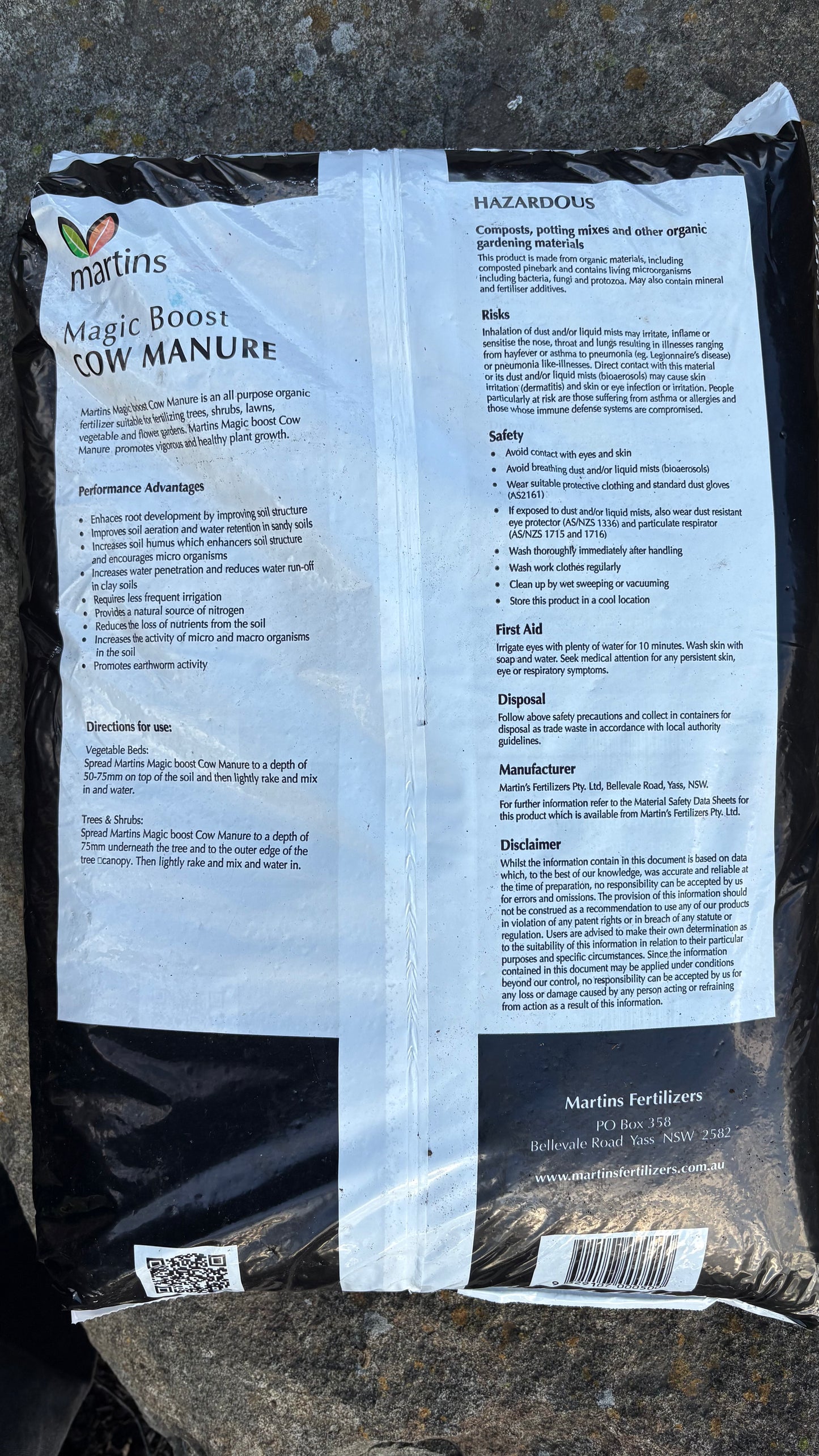 Magic Boost Cow Manure 30L (minimum 3 bags) $9 each