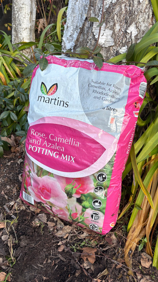 Rose, Camellia, and Azalea Potting Mix 30L (minimum 2 bags) $14 each
