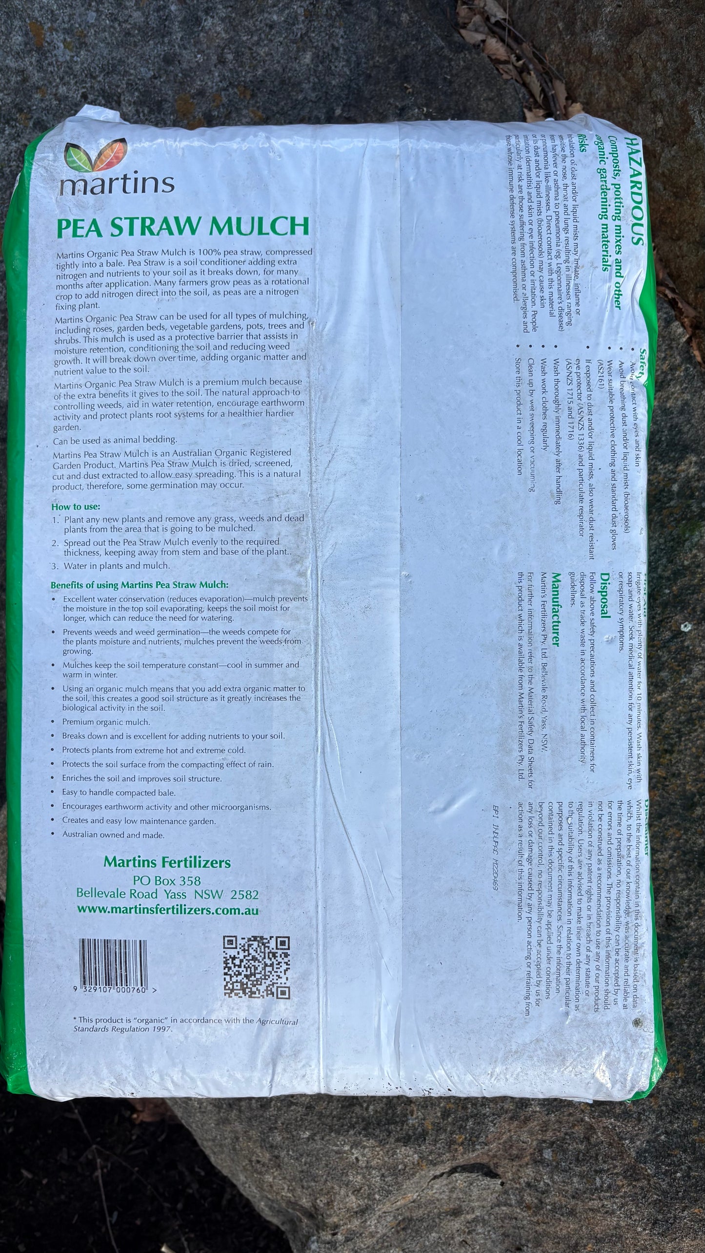 Pea Straw Mulch (minimum 2 bags) $18 each
