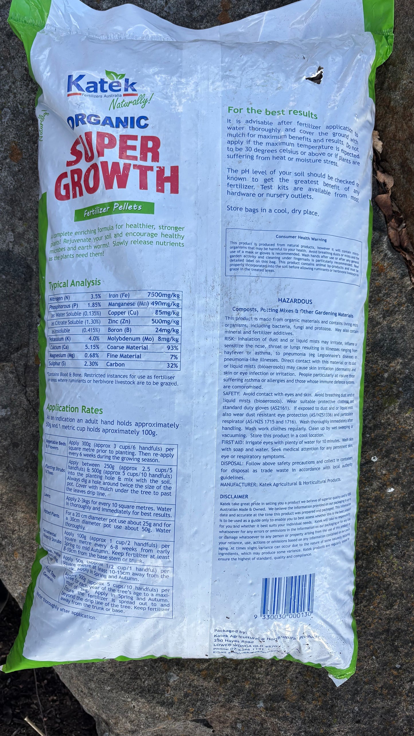 Organic Super Growth 25kg $45.95 each