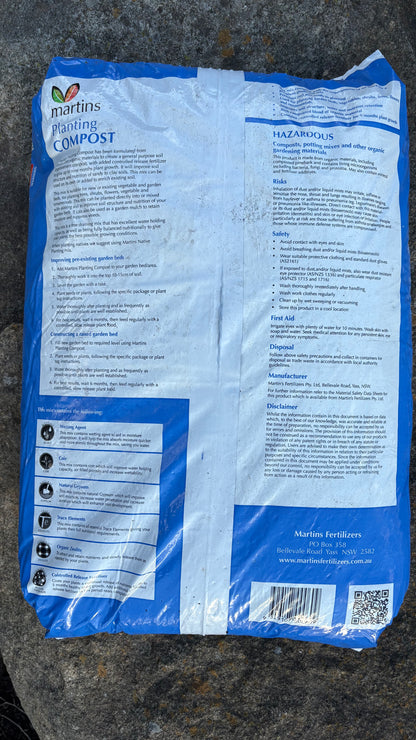 Planting Compost 30L (minimum 3 bags) $10 each