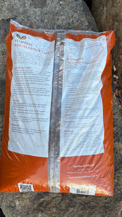 Eucalyptus Mulch 50L (minimum 4 bags) $12 each