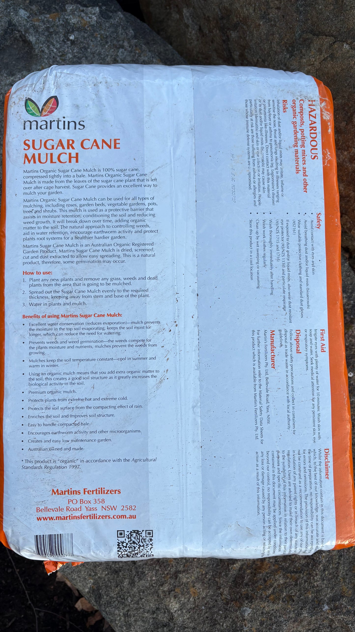 Sugar Cane Mulch (minimum 2 bags) $20 each