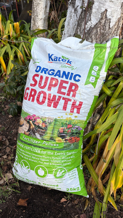 Organic Super Growth 25kg $45.95 each